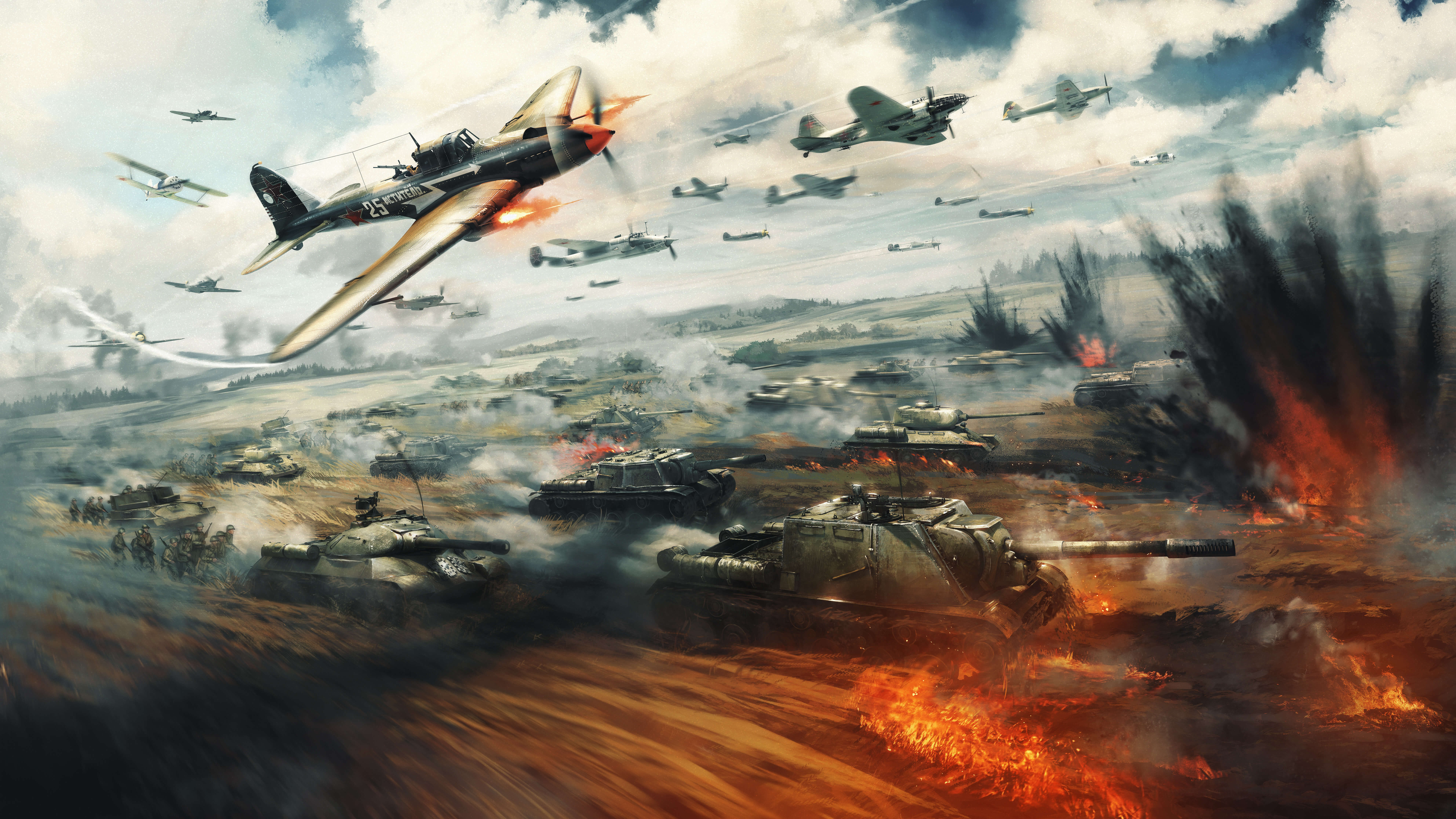 War Thunder Battle 4K Wallpaper • GamePhD