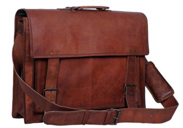Komal’s Passion Leather 18 Inch Retro Leather Laptop Messenger Bag