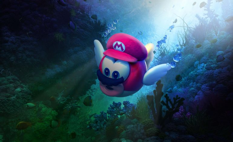 Super Mario Odyssey Underwater 4K Wallpaper