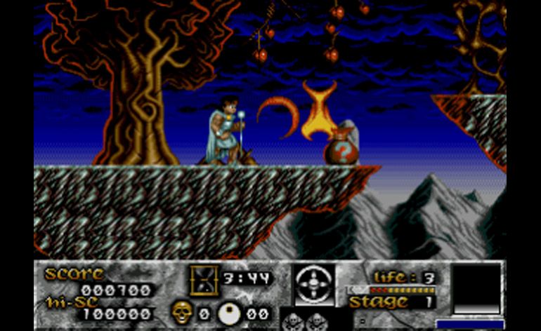 Jeu Risky Woods Sur Sega Megadrive / Genesis - Version PAL Complète (boîte, Notice)