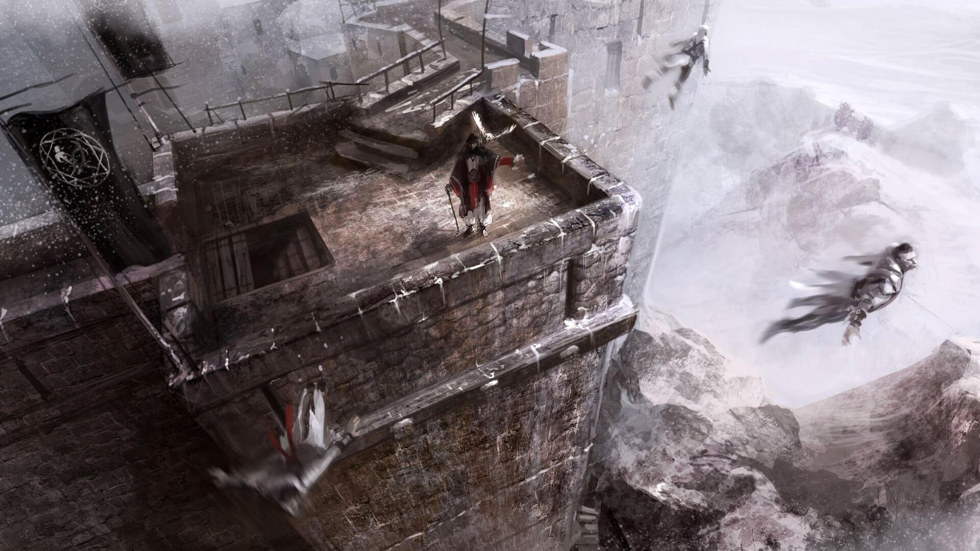 Assassins Creed - Rooftop Jump HD Wallpaper • GamePhD