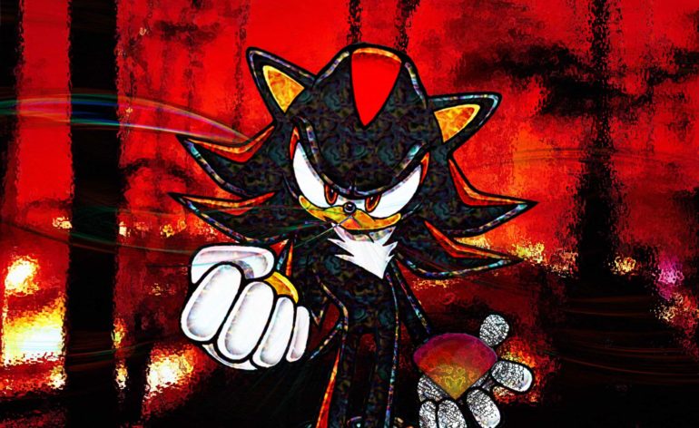 shadow the hedgehog stained glass 4k wallpaper