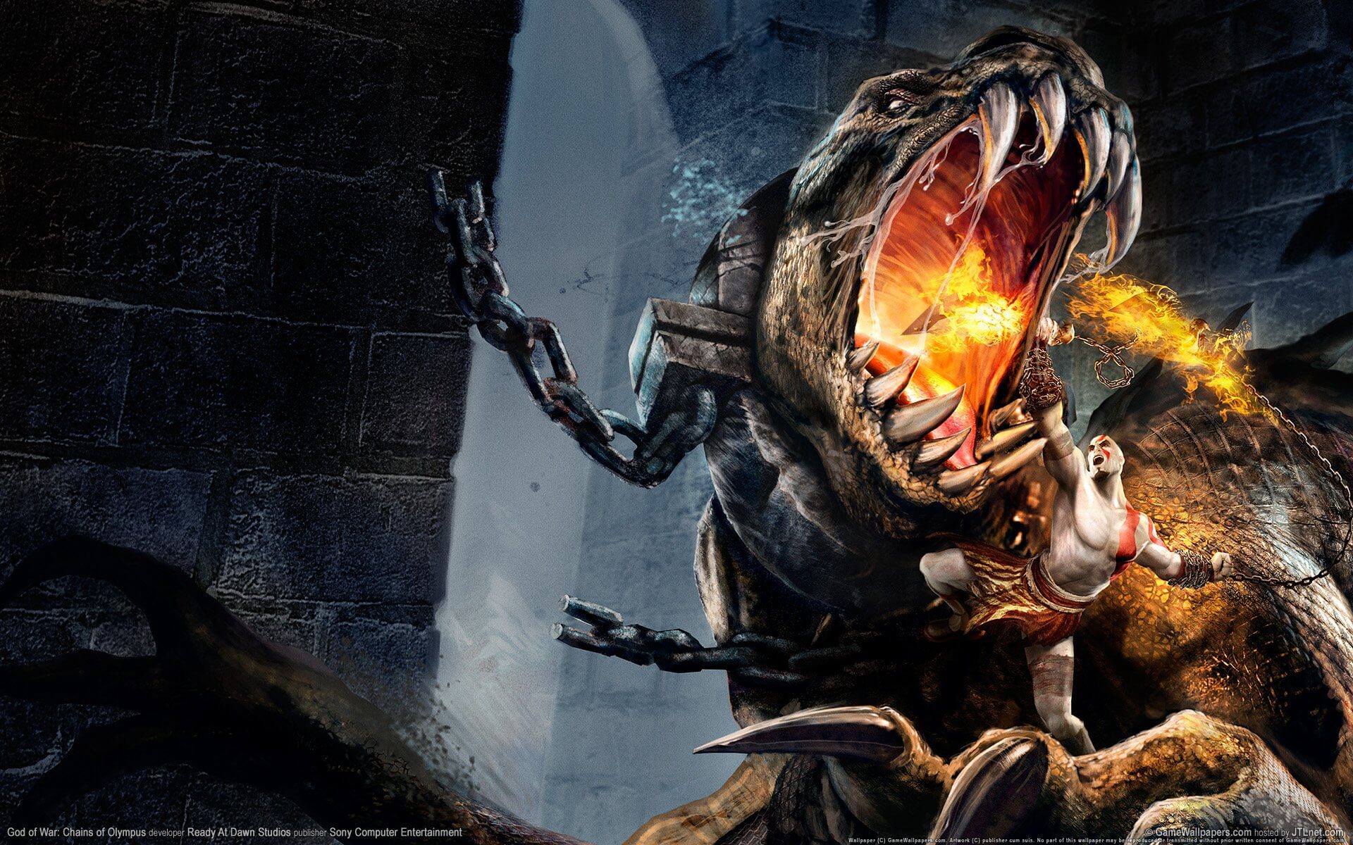 God Of War Monster Battle HD Wallpaper • GamePhD